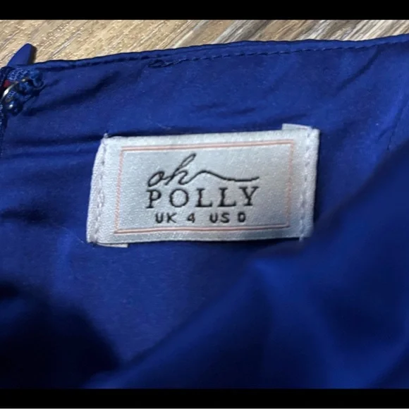 Oh Polly / Satin Blue Dress - Picture 2 of 4